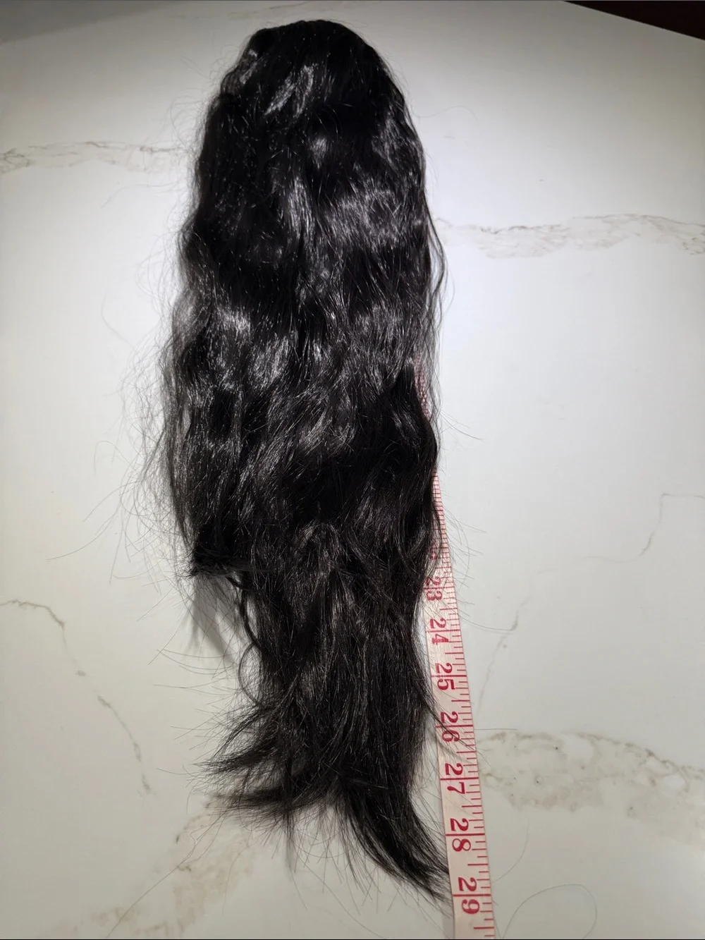 HAIR, 28” Wavy, Center Part Jet Black